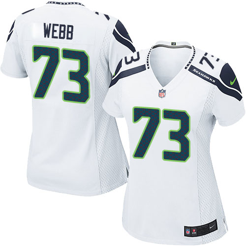 Women's Elite J'Marcus Webb Nike Jersey White Road - #73 NFL Seattle Seahawks